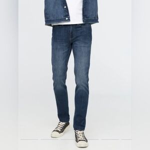 DUER Dark Blue Organic Cotton Performance Stretch Slim Fit Jeans Sustainable